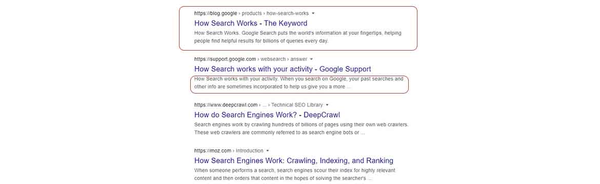 WHAT DOES SNIPPET DO ON THE SEARCH PAGE?